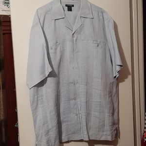 Light blue linen pantsuit